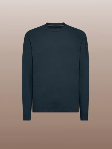 Maglione Girocollo Uomo RRD Blu Melange Velvet Rount Knit Art. W24132 COL 62