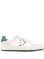 Sneakers Uomo Philippe Model Nice in Pelle Bianca e Camoscio e dettagli Verdi cod. VNLU WX07