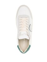Sneakers Uomo Philippe Model Nice in Pelle Bianca e Camoscio e dettagli Verdi cod. VNLU WX07 - immagine 2