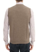 Gilet Con Bottoni Filippo De Laurentiis in Misto Lana Cashmere Beige Art. CB1SM WC12R 080 - immagine 3