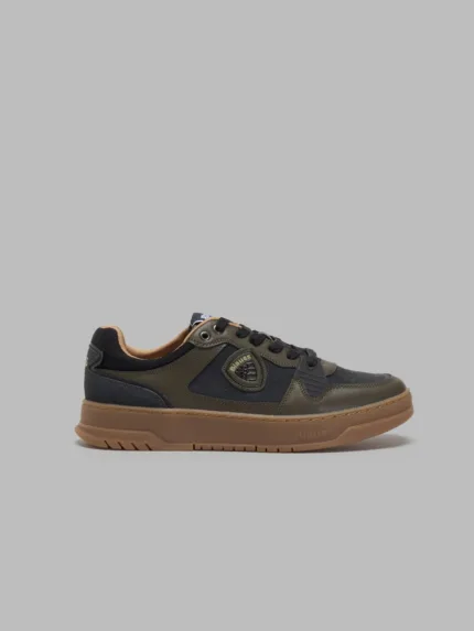 Sneaker Uomo Blauer in Pelle Verde e Dettagli Neri art. F4HARPER09/LES