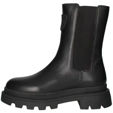 Stivaletto Beatles Donna Blauer in Pelle Nera art. F4KIMMEL03/LEP