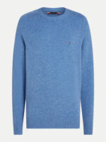 Maglione Girocollo Uomo in Lana Tommy Hilfiger Celeste Melange art. MW0MW36535 DVW