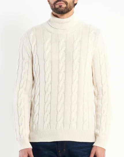 Dolcevita Filippo De Laurentiis con Trecce in Misto Lana Cashmere Finezza 7 Panna Art. DV3ML WC7T 001