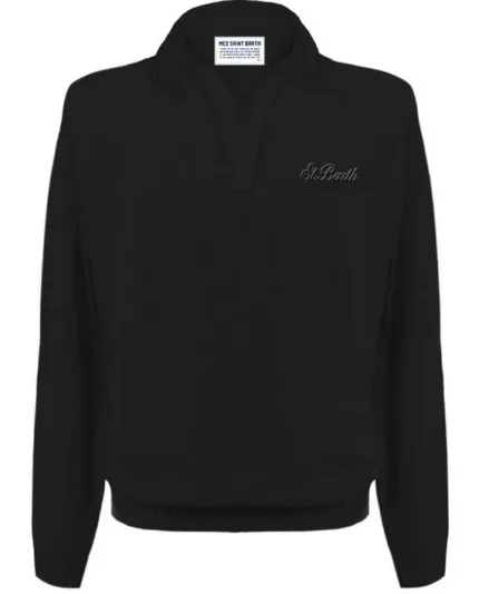 Maglione Polo Skipper Senza Bottoni Mc2 Saint Barth Nero art. Covent Blend Ws 00 Black