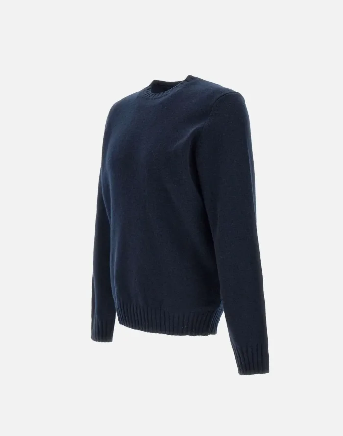 Maglione Girocollo Filippo De Laurentiis in Puro Cashmere Finezza 7 Blu Art. GC3MLM CA7R 890, foto 2 di 5