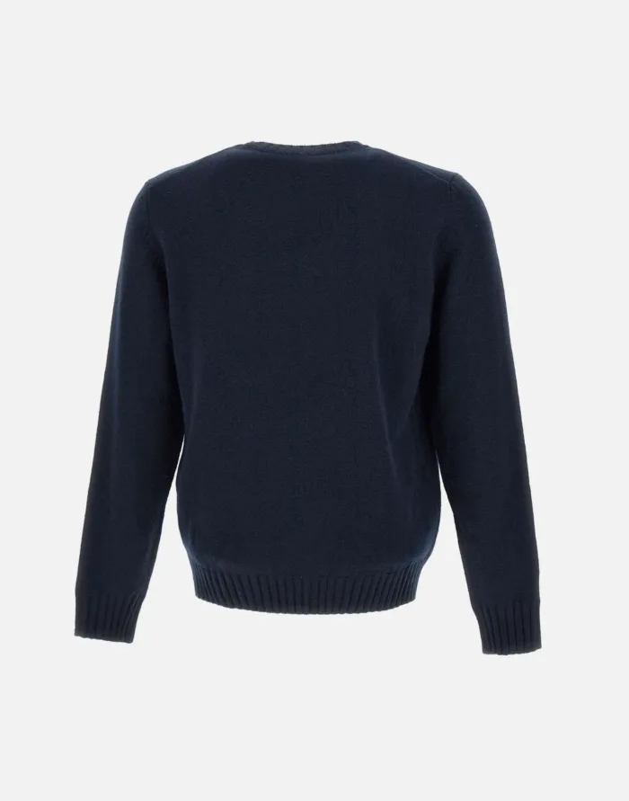 Maglione Girocollo Filippo De Laurentiis in Puro Cashmere Finezza 7 Blu Art. GC3MLM CA7R 890, foto 3 di 5