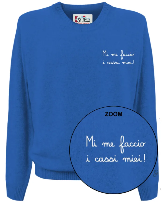 Maglione Girocollo Mc2 Saint Barth Blu Elettrico art. Heron Light Vacanze Faccio 17 EMB, foto 1 di 1
