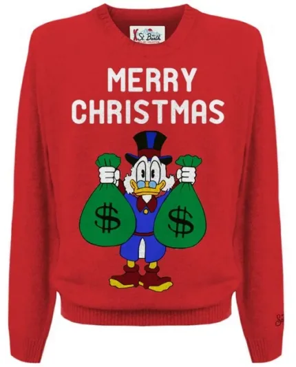 Maglione Girocollo Mc2 Saint Barth Rosso art. Heron Christmas Scrooge 41 EMB