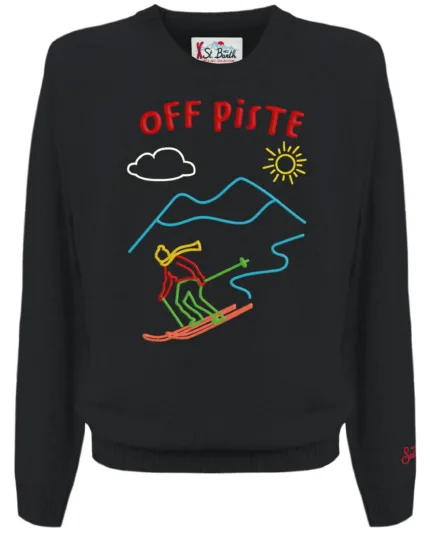 Maglione Girocollo Mc2 Saint Barth Nero art. Heron Off Piste Big 00 EMB