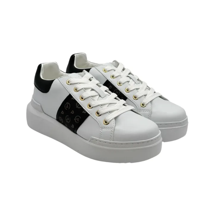 Sneaker Pollini Heritage Bianca con dettagli art. Neri TA15034G07Q1A00A, foto 1 di 5