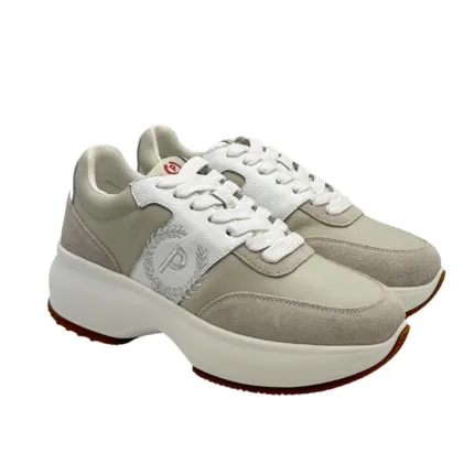 Sneaker Pollini Heritage in Pelle color Ghiaccio e Camoscio art. SA15077G0LX110A
