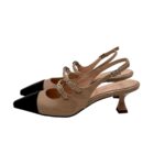 Decolletè Donna Anna F in Vernice Nude e Punta Nera tacco 6 cm art. 3776 - immagine 3