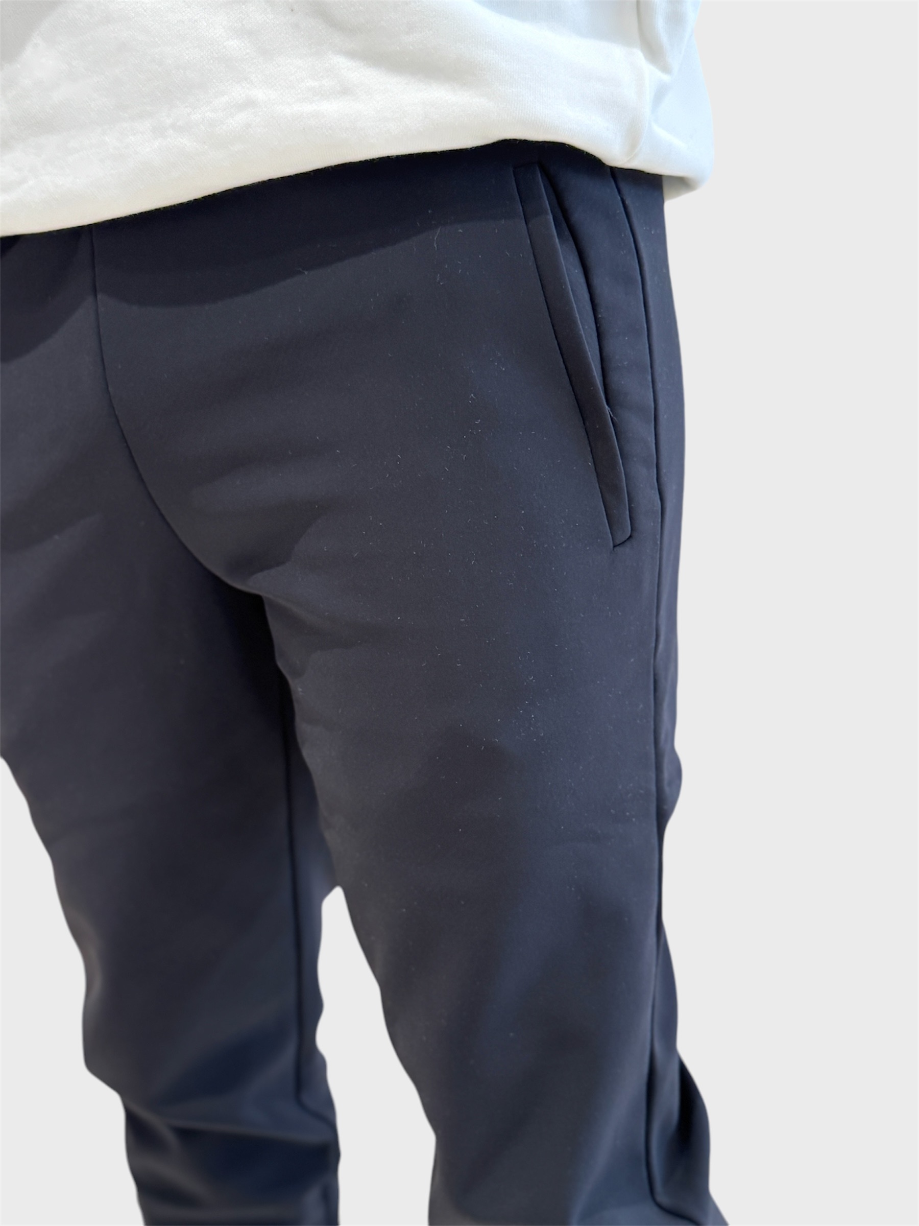Runcati Pantaloni Uomo Estivi In Misto Lino, Nero Taglia M, Con Tasche, Business Casual - 2