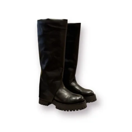Stivale Carmens in Pelle Nera con Pelle Rovesciata Tacco 5 cm art. Kerry Skirt
