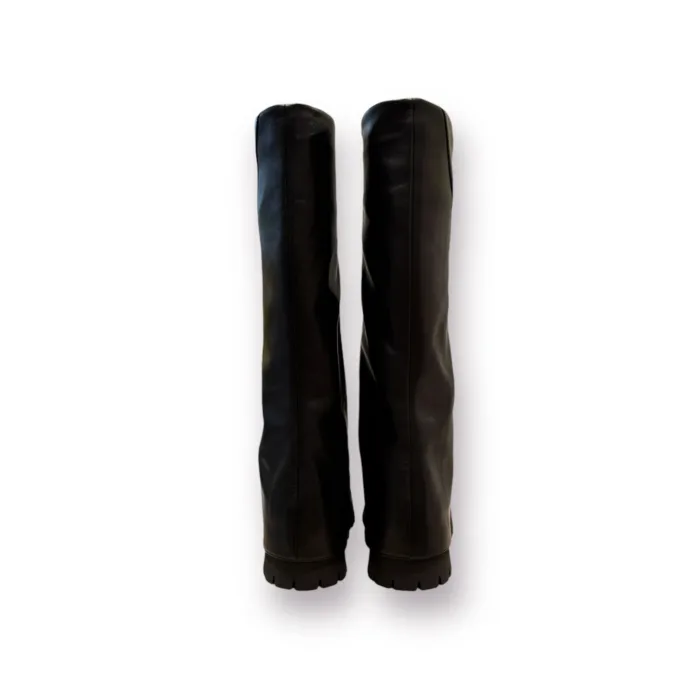 Stivale Carmens in Pelle Nera con Pelle Rovesciata Tacco 5 cm art. Kerry Skirt, foto 4 di 4