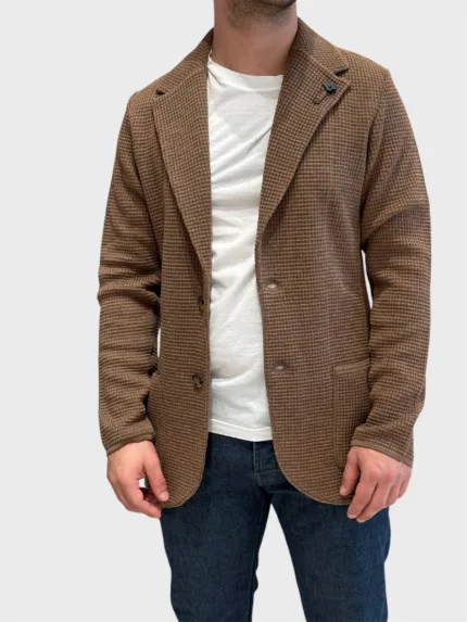 Giacca Lardini in Maglia Tramata Cammello Art. IVLJM56 IV63001 220