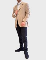 Pantaloni con Elastico in vita e Tasca a Filo Michael Coal Blu in Misto Lana art. Brad Plus One More Size 3127 Lungo - immagine 2