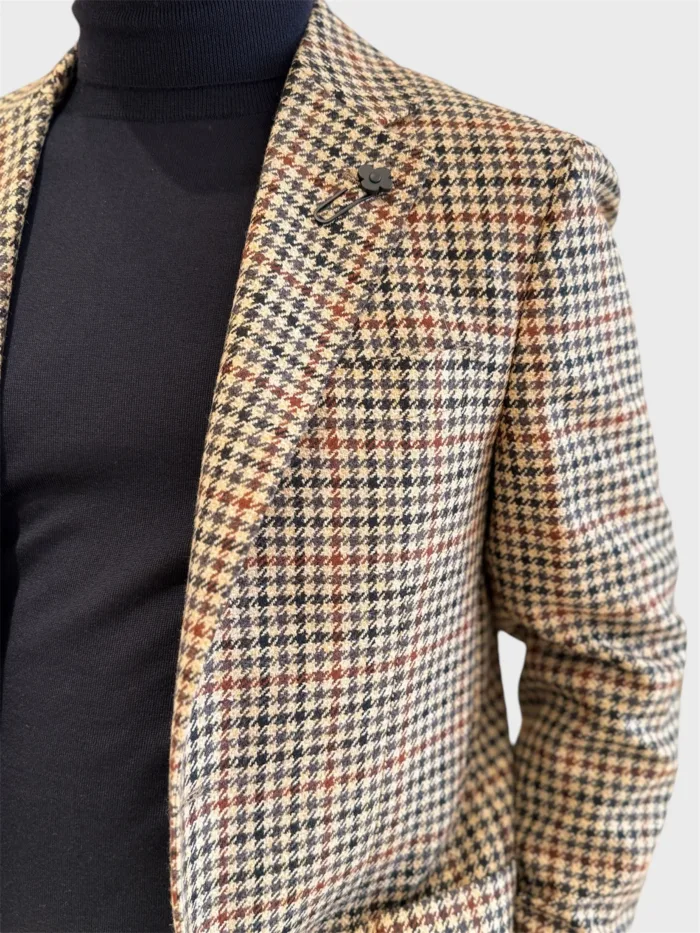 Giacca Lardini Check Beige Art. IV528AE IVSF63505 250GR, foto 3 di 4