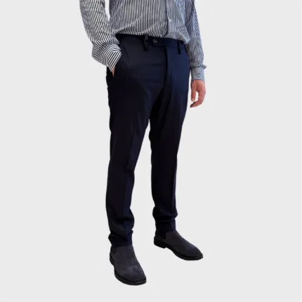Pantaloni Tasca a Filo Michael Coal Blue in Pura Lana art. Brad 3858 Lungo