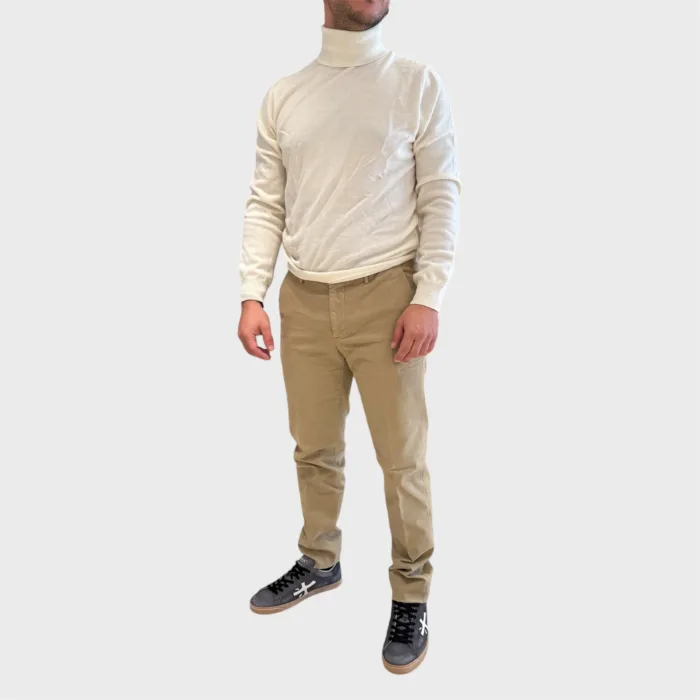 Pantaloni Tasca a Filo Michael Coal Beige art. TK America Mc-Brad 2505 Lungo, foto 3 di 3