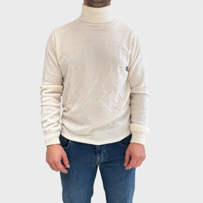 Dolcevita Filippo De Laurentiis in Pura Lana Cashmere Bianco art. DV1ML CA12R 001, foto 1 di 1