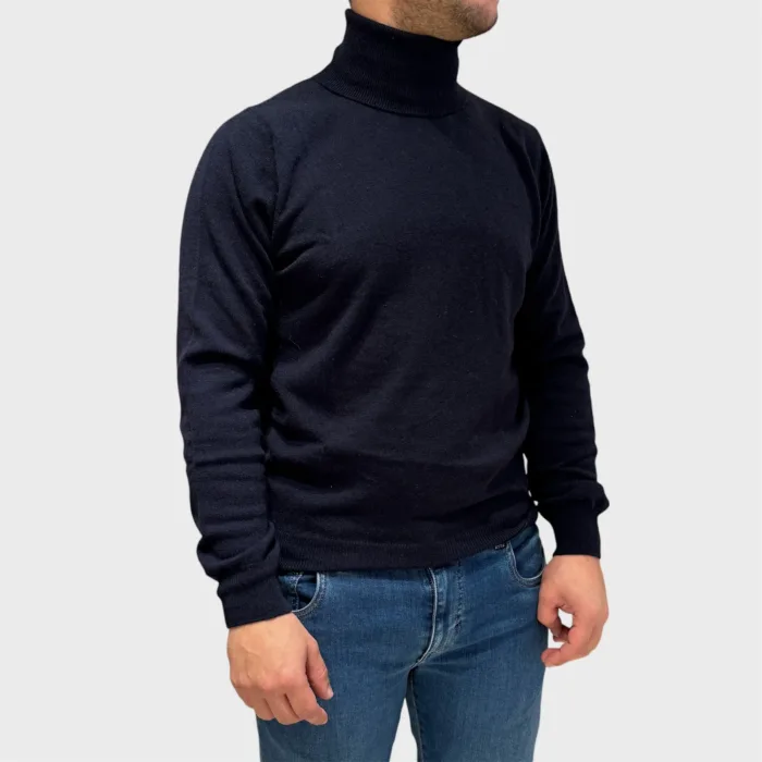 Dolcevita Filippo De Laurentiis in Pura Lana Cashmere Blu art. DV1ML CA12R 890, foto 1 di 3