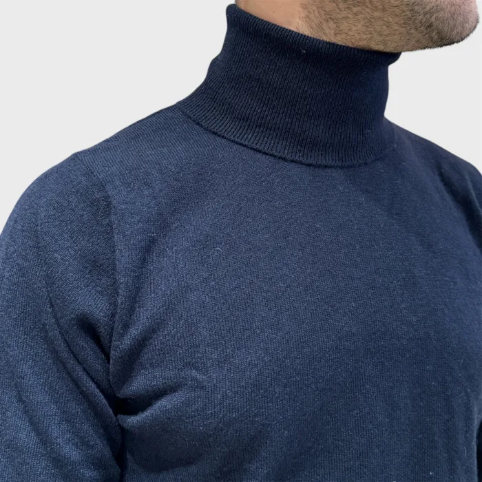 Dolcevita Filippo De Laurentiis in Pura Lana Cashmere Blu art. DV1ML CA12R 890, foto 3 di 3