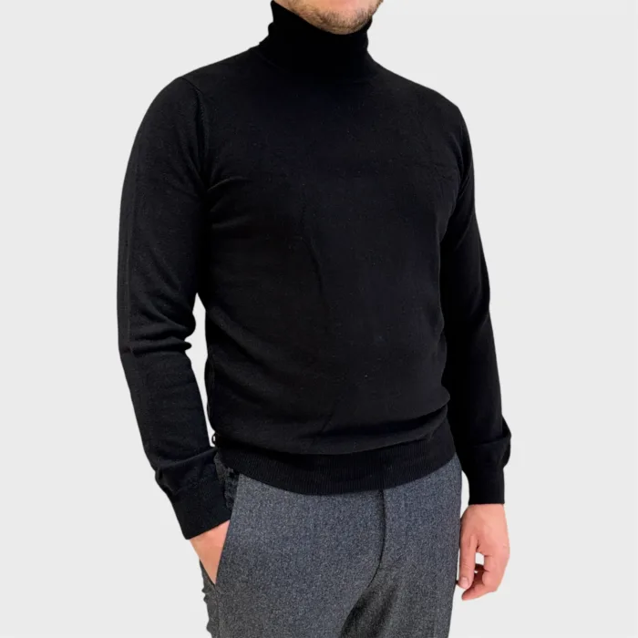 Dolcevita Filippo De Laurentiis in Pura Lana Cashmere Nero art. DV1ML CA12R 990, foto 1 di 2