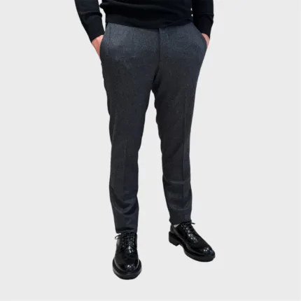 Pantaloni Tasca a Filo Michael Coal Grigio Antracite in Pura Lana art. Brad 3858 Lungo