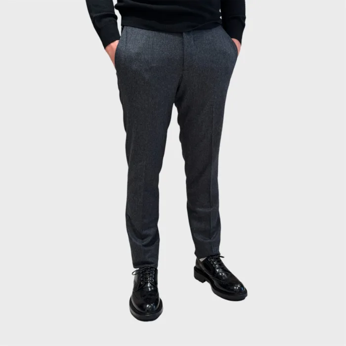 Pantaloni Tasca a Filo Michael Coal Grigio Antracite in Pura Lana art. Brad 3858 Lungo, foto 1 di 2