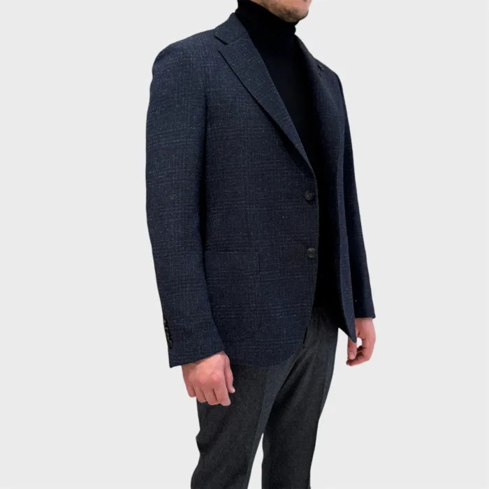 Giacca Lardini Principe Di Galles Blu Nero Art. IV528AE IVSF63514 851NE, foto 2 di 3