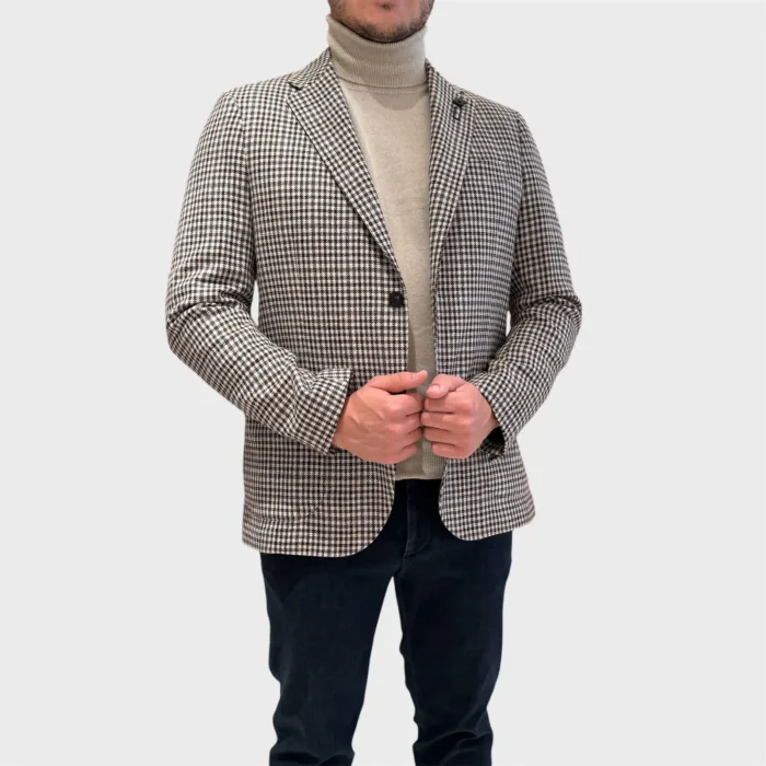 Giacca Lardini Check Beige Art. IV528AE IVSF63519 200MA, foto 1 di 4