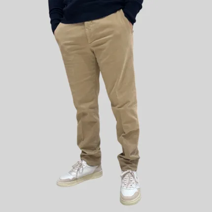 Pantaloni con Elastico in vita e Tasca a Filo Michael Coal Beige art. Brad Plus One More Size 2505 Lungo