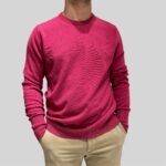 Maglione Girocollo Drumohr in Pura Lana Cashmere Fucsia art. D1K103 346