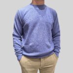 Maglione Girocollo Filippo De Laurentiis in Pura Lana Cashmere Glicine art. GC1ML CA12R 820