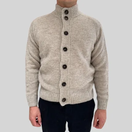 Cardigan Bluson Filippo De Laurentiis in Baby Alpaca Beige Art. BB3MLM WA5R 031