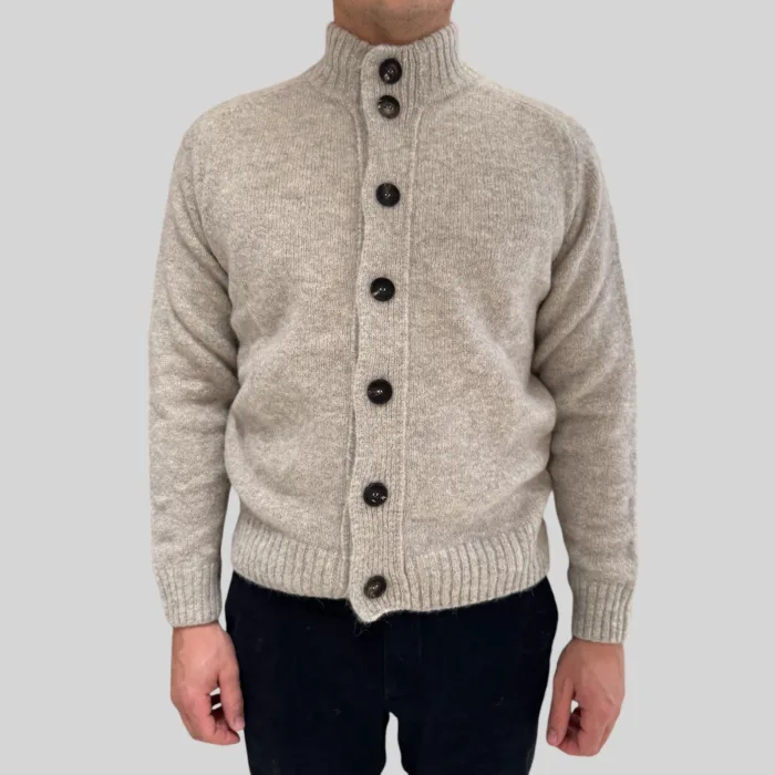 Cardigan Bluson Filippo De Laurentiis in Baby Alpaca Beige Art. BB3MLM WA5R 031, foto 1 di 3