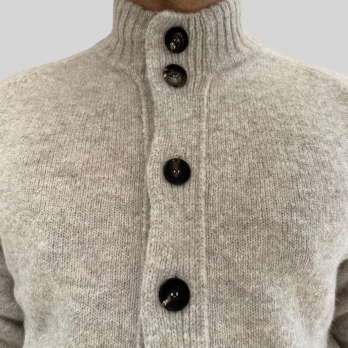 Cardigan Bluson Filippo De Laurentiis in Baby Alpaca Beige Art. BB3MLM WA5R 031, foto 2 di 3