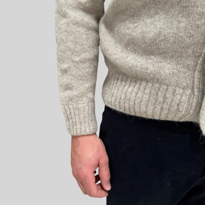 Cardigan Bluson Filippo De Laurentiis in Baby Alpaca Beige Art. BB3MLM WA5R 031, foto 3 di 3