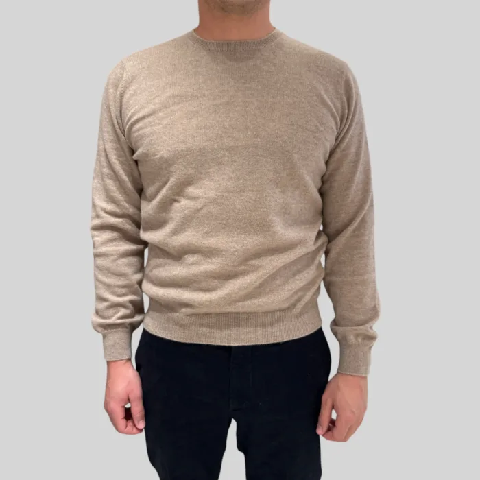 Maglione Girocollo Filippo De Laurentiis in Pura Lana Cashmere Sabbia art. GC1ML CA12R 060, foto 1 di 2