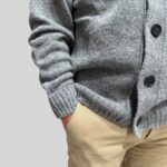 Cardigan Bluson Filippo De Laurentiis in Baby Alpaca Grigio Art. BB3MLM WA5R 930 - immagine 2