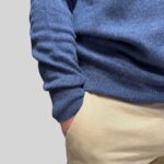 Maglione Girocollo Filippo De Laurentiis in Pura Lana Cashmere Blu Indaco art. GC1MLD CA12R 870 - immagine 2