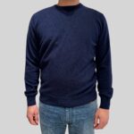 Maglione Girocollo Filippo De Laurentiis in Pura Lana Cashmere Blu art. GC1MLD CA12R 881