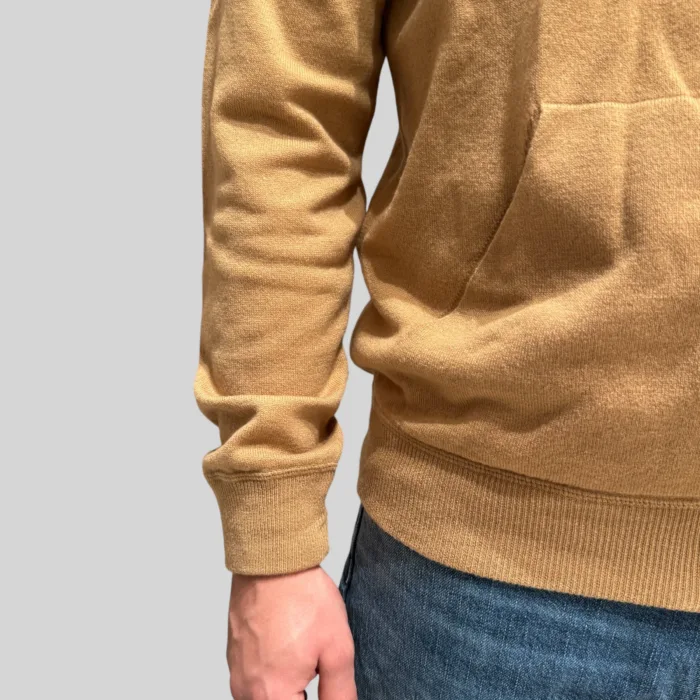 Felpa In Maglia con Cappuccio E Zip Filippo De Laurentiis in Misto Lana Cashmere Cammello art. FH1ML3AT WC12R 060, foto 2 di 2