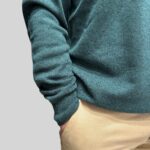 Maglione Girocollo Filippo De Laurentiis in Pura Lana Cashmere Verde Bottiglia art. GC1MLD CA12R 670 - immagine 2