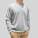 Maglione Girocollo Filippo De Laurentiis in Pura Lana Cashmere Verde Acqua art. GC1MLD CA12R 720