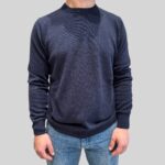 Maglione Girocollo Filippo De Laurentiis in Pura Lana Cashmere Blu Notte art. GC1MLD CA12R 890