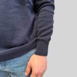 Maglione Girocollo Filippo De Laurentiis in Pura Lana Cashmere Blu Notte art. GC1MLD CA12R 890 - immagine 2