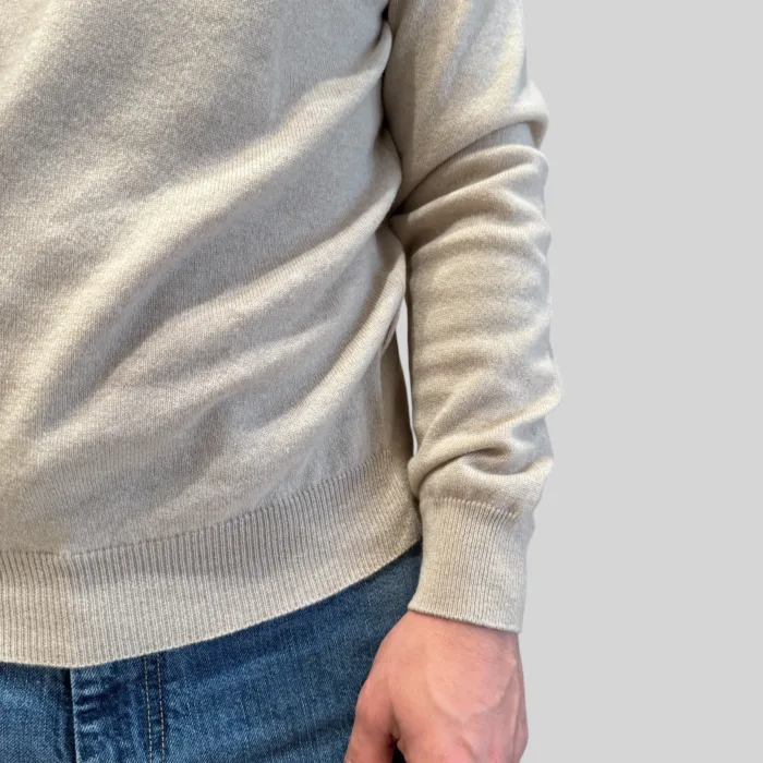 Maglione Girocollo Filippo De Laurentiis in Pura Lana Cashmere Beige art. GC1MLD CA12R 030, foto 2 di 3